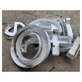 Lot of Metal Channel Letter Sign Components