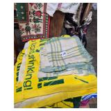 towels, blanket, rags