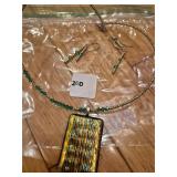 handcrafted dichroic glass necklace and earrings
