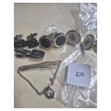 Vintage cuff links and tie tacks