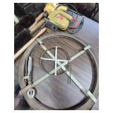 toolbox, brushes, drain snake, etc
