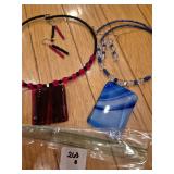 handcrafted dichroic glass necklace and earrings