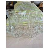 Vintage Heisey vases & sugar and creamer