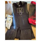 Ironman Triathlon wetsuit, gloves, bag