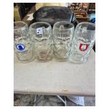 Vintage German dimpled 1 liter beer mugs
