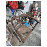 3 vintage chairs, fiber rush kit