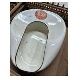 Vintage bed pan & Display base