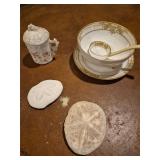 Nippon bowl, saucer, ladle set