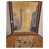 Oil painting, duck clock