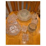 Crystal candle holders, bowls, Assorted glass