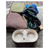 Dog bed and bowl