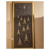 Tree needlepoint framed picture
