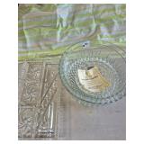 Crystal dishes and serving tray