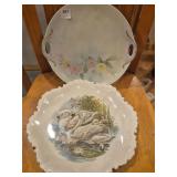 Limoges Swan plate & Vintage german platter
