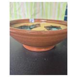 Fish Pottery bowl signed