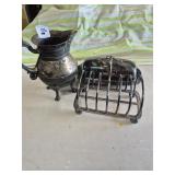 Vtg silver plated creamer, toast, & butter dish
