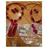 handcrafted dichroic glass necklace and earrings