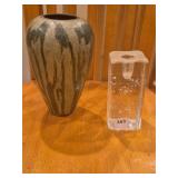 brass vase & littala Arkipelago candle holder