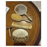 Silver plated vanity set