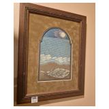 Framed needlepoint picture