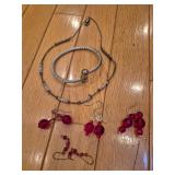 Earrings, necklace bracelet