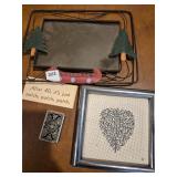 Cross stitch, lighter, picture frame