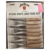 Lot of 2-Jim beam 8 piece steak knife and fork set
