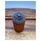 Native Petite Sterling Turquoise Flower Ring