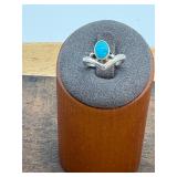 Native Navajo Signed Sterling Turquoise Ring