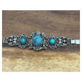 Southwestern Silver Turquoise Bracelet