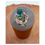 Signed NA Abalone Sterling Silver Ring