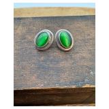 Vintage Taxco Mexican Sterling Turquoise Earrings