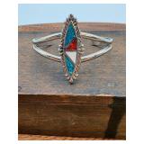 Southwestern Silver Turquoise Cuff Bracelet