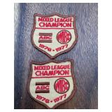 2 Vintage Bowling League Patches
