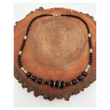 Artisian Southwestern Black Onyx Bead Necklace