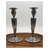 Vintage Set of Silver Plate Large Candlesticks