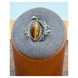 Native American Sterling Tiger's Eye Ring