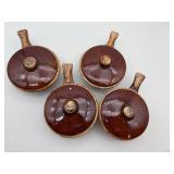 Set of Hull Brown Drip Bowls w/Lids