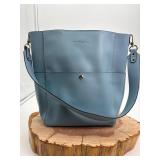 Blue Leather Hobo Style Bag
