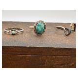 Lot of 3 Sterling Native/Southwestern Rings sz 8up