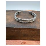 Native Silver Braided Two Tone Cuff Bracelet