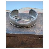 Vintage Sterling Silver Monogramed Cuff Bracelet