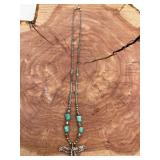 Native Style Silver Turquoise Necklace
