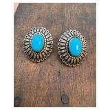 Silver Cloud Navajo Sterling Turquoise Earrings