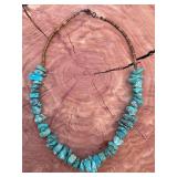 Native Navajo Heshi Turquoise Nugget Necklace