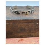 Vintage Hopi Sterling Silver Cuff Bracelet