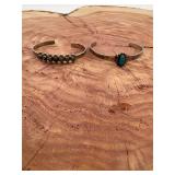 2 Native Navajo Sterling Turquoise Smaller Cuffs