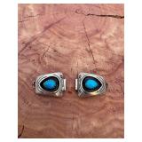 Native Navajo Silver Turquoise Watch Tips