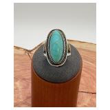 Southwestern Sterling Silver Turquoise Ring size 7