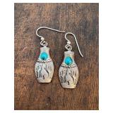 Silver Cloud Navajo Sterling Turquoise Earrings